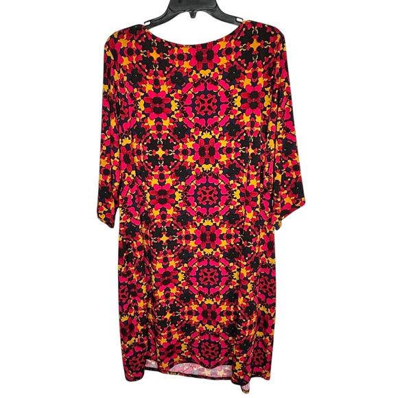 Neiman Marcus Floral Stretchy 3/4 Length Sleeve Knee Length Shift Dress Size 2XL - Picture 1 of 10